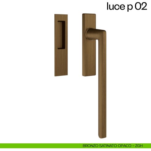 Maniglione per alzante scorrevole Luce P 02 dnd singolo bronzo satinato opaco