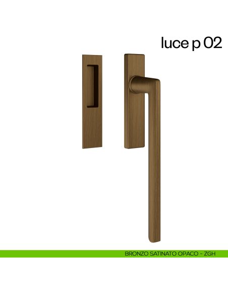 Maniglione per alzante scorrevole Luce P 02 dnd singolo bronzo satinato opaco