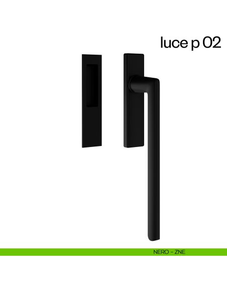 Maniglione per alzante scorrevole Luce P 02 dnd singolo nero