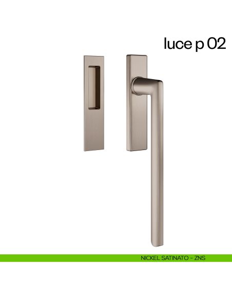 Maniglione per alzante scorrevole Luce P 02 dnd singolo nickel satinato