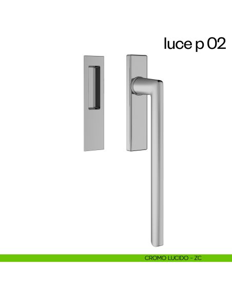 Maniglione per alzante scorrevole Luce P 02 dnd singolo cromo lucido