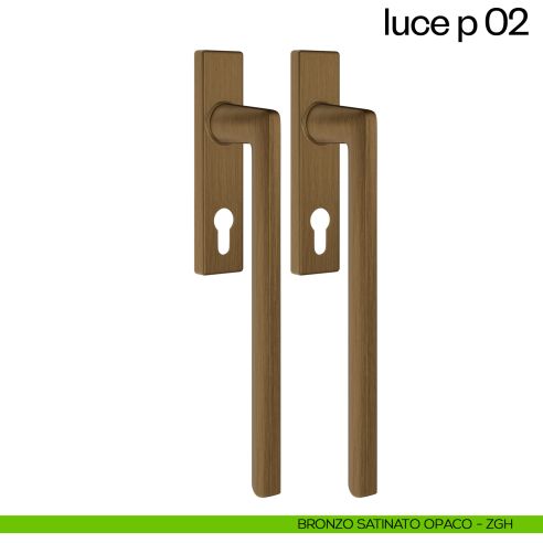 Maniglione per alzante scorrevole Luce P 02 dnd accoppiato bronzo satinato opaco