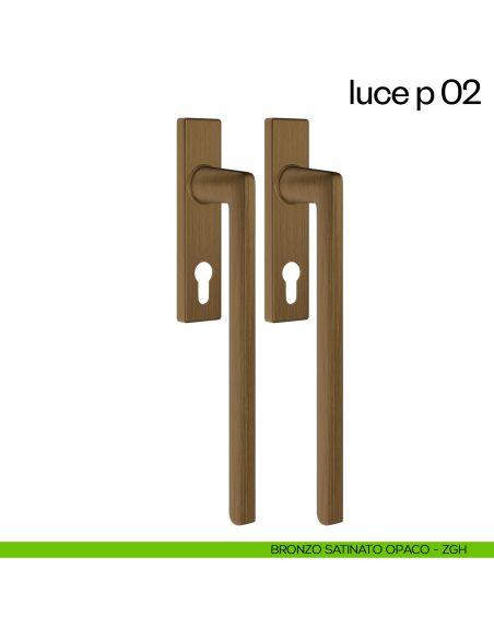 Maniglione per alzante scorrevole Luce P 02 dnd accoppiato bronzo satinato opaco