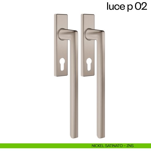 Maniglione per alzante scorrevole Luce P 02 dnd accoppiato nickel satinato