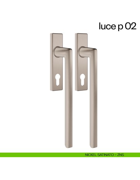 Maniglione per alzante scorrevole Luce P 02 dnd accoppiato nickel satinato