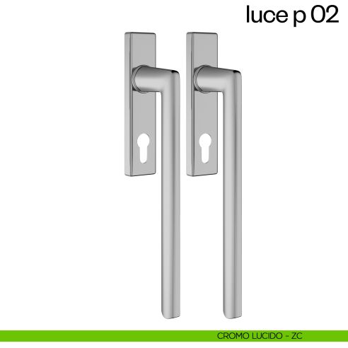 Maniglione per alzante scorrevole Luce P 02 dnd accoppiato cromo lucido
