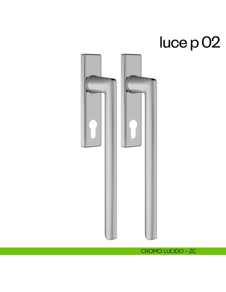 Maniglione per alzante scorrevole Luce P 02 dnd accoppiato cromo lucido