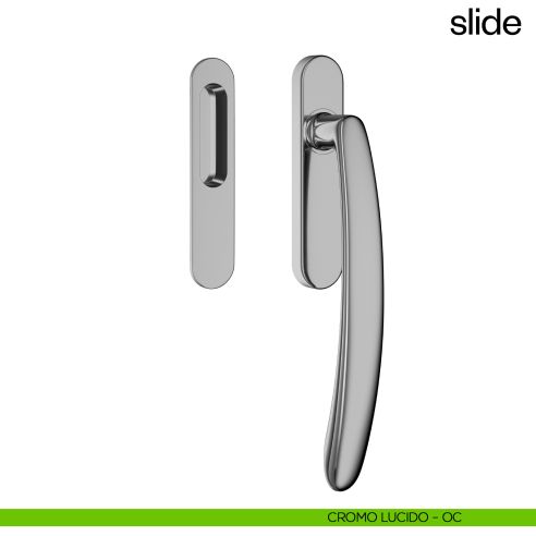 Maniglione per alzante scorrevole Slide dnd Handles singolo cromo lucido