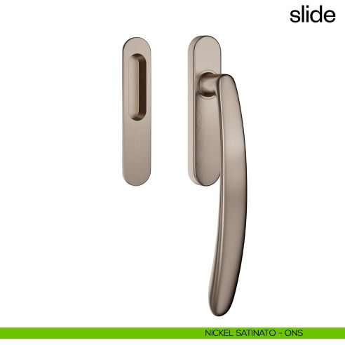 Maniglione per alzante scorrevole Slide dnd Handles singolo nickel satinato