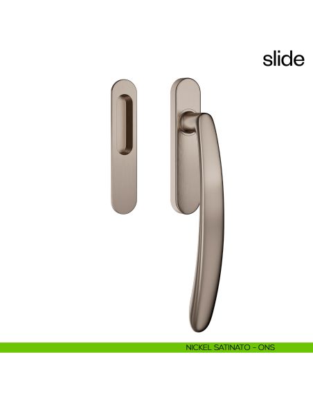 Maniglione per alzante scorrevole Slide dnd Handles singolo nickel satinato