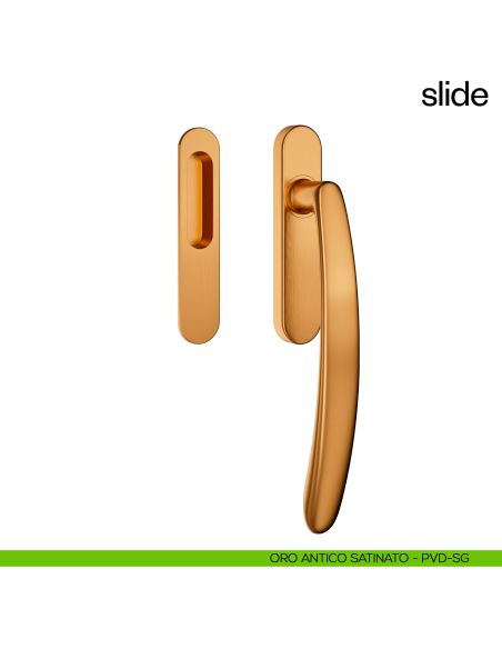 Maniglione per alzante scorrevole Slide dnd Handles singolo oro antico satinato
