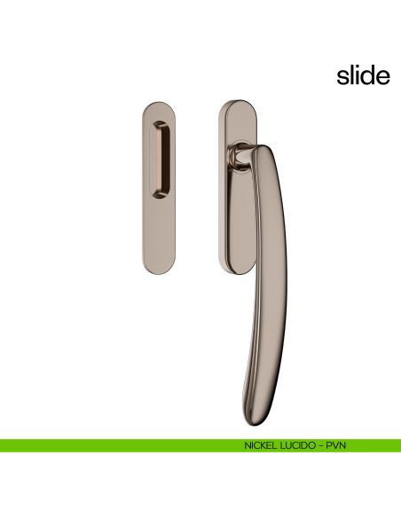 Maniglione per alzante scorrevole Slide dnd Handles singolo nickel lucido