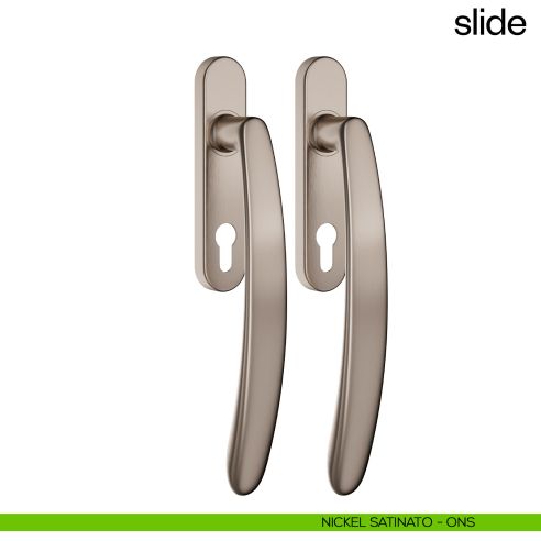 Maniglione per alzante scorrevole Slide dnd Handles accoppiato nickel satinato