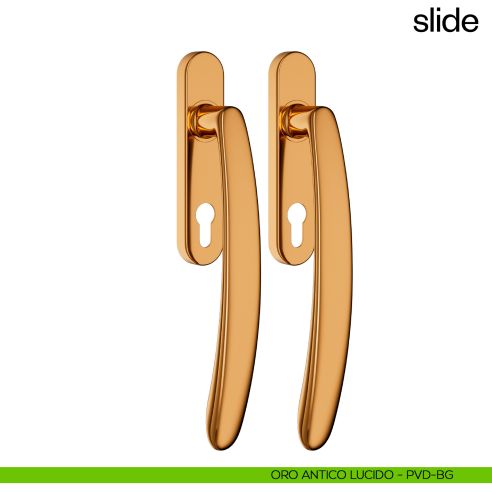 Maniglione per alzante scorrevole Slide dnd Handles accoppiato oro antico lucido
