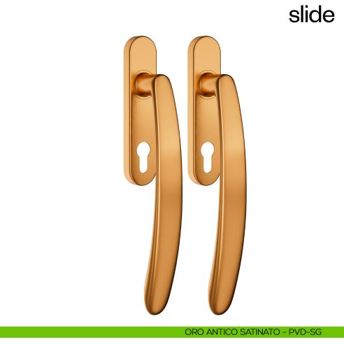 Maniglione per alzante scorrevole Slide dnd Handles accoppiato oro antico satinato