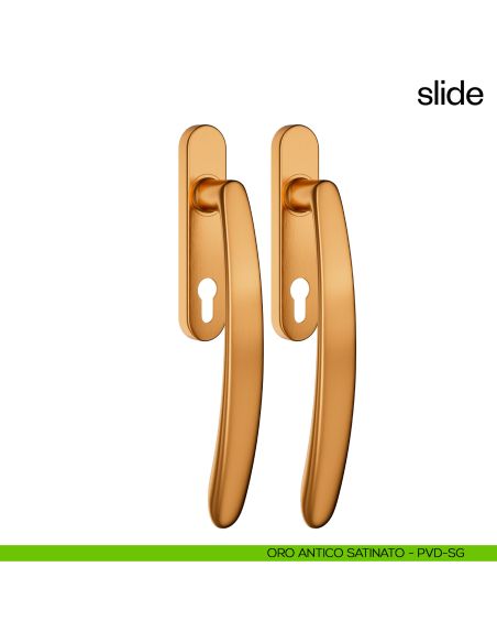 Maniglione per alzante scorrevole Slide dnd Handles accoppiato oro antico satinato