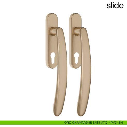 Maniglione per alzante scorrevole Slide dnd Handles accoppiato oro champagne satinato