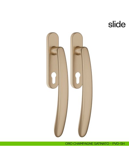 Maniglione per alzante scorrevole Slide dnd Handles accoppiato oro champagne satinato