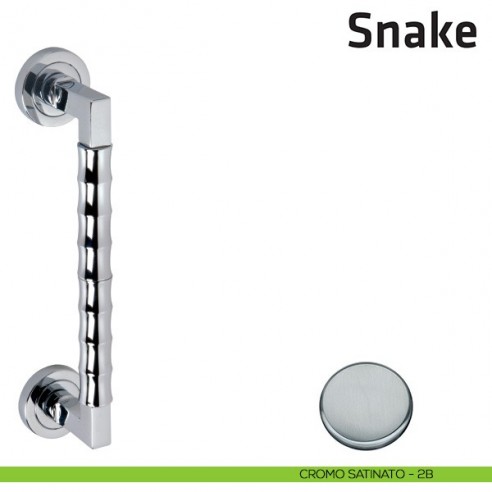 Maniglione per porta Snake Comit singolo 215 mm cromo satinato