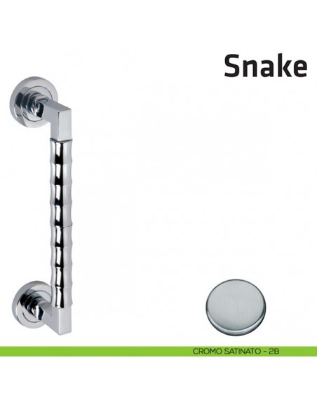 Maniglione per porta Snake Comit singolo 215 mm cromo satinato