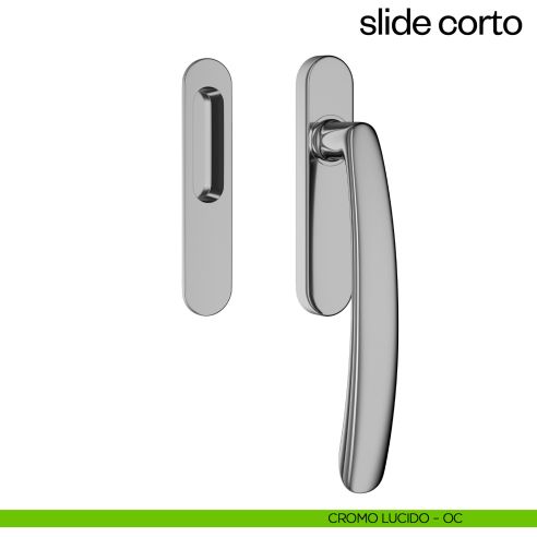 Maniglione per alzante scorrevole Slide Corto dnd Handles singolo cromo lucido