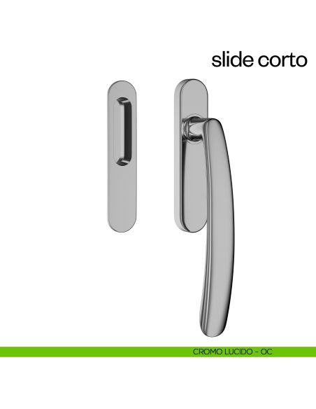 Maniglione per alzante scorrevole Slide Corto dnd Handles singolo cromo lucido