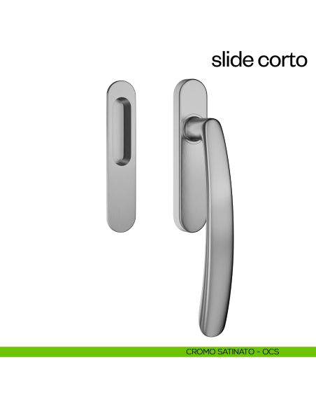 Maniglione per alzante scorrevole Slide Corto dnd Handles singolo cromo satinato