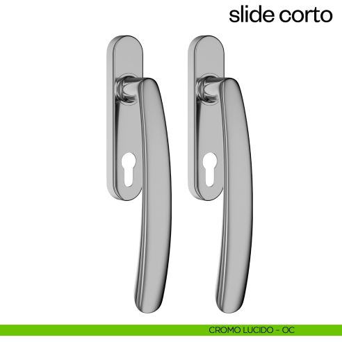 Maniglione per alzante scorrevole Slide Corto dnd Handles accoppiato cromo lucido