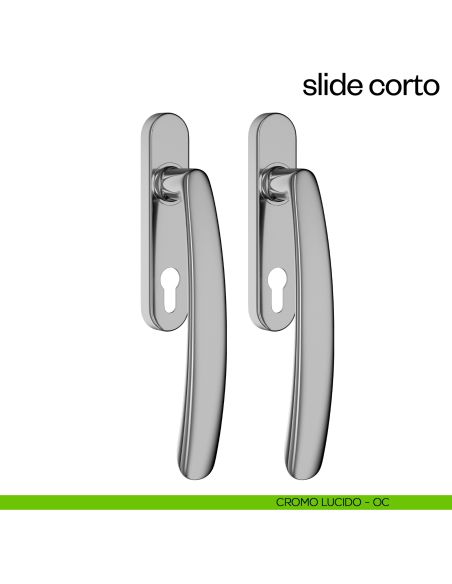 Maniglione per alzante scorrevole Slide Corto dnd Handles accoppiato cromo lucido