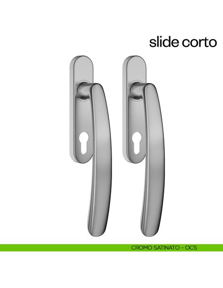 Maniglione per alzante scorrevole Slide Corto dnd Handles accoppiato cromo satinato
