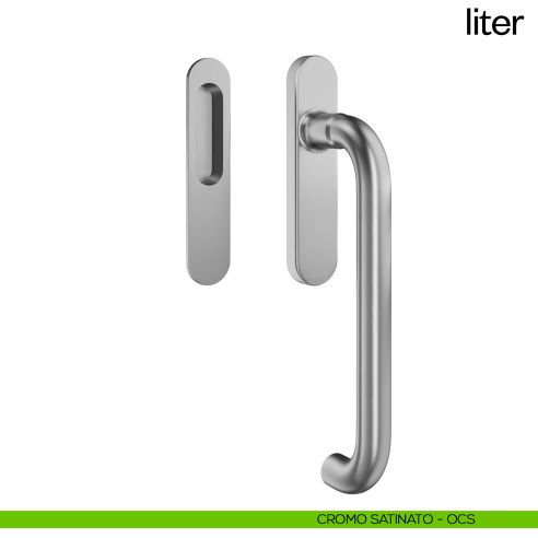 Maniglione per alzante scorrevole Liter dnd Handles singolo cromo satinato