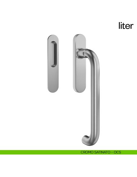 Maniglione per alzante scorrevole Liter dnd Handles singolo cromo satinato