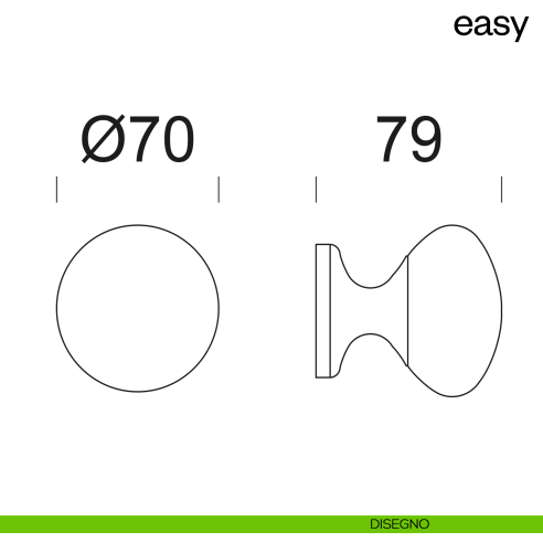 Pomello per porta Easy fisso dnd disegno