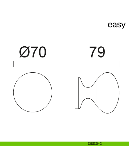 Pomello per porta Easy fisso dnd disegno
