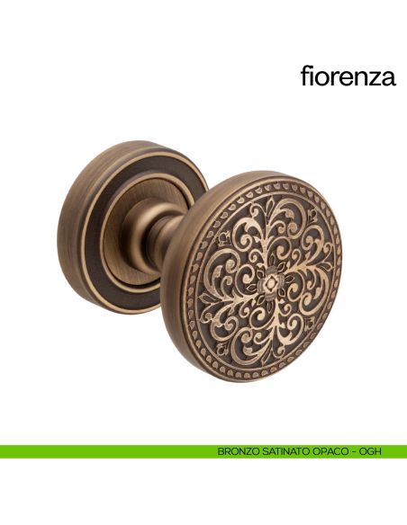 Pomello per porta Fiorenza girevole dnd bronzo satinato opaco