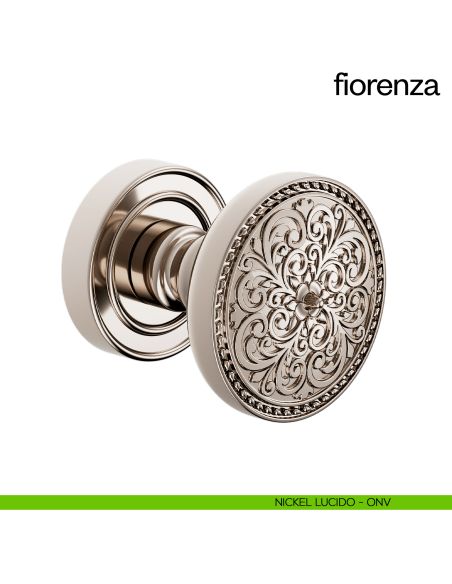 Pomello per porta Fiorenza girevole dnd nickel lucido