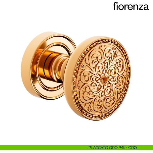 Pomello per porta Fiorenza fisso dnd placcato oro 24K