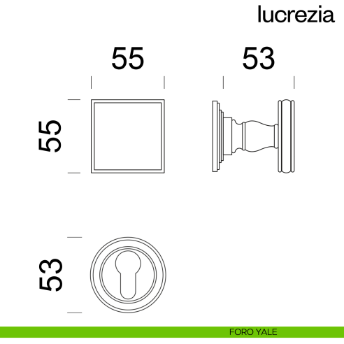 Pomello per porta Lucrezia girevole dnd Handles foro yale