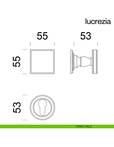 Pomello per porta Lucrezia girevole dnd Handles foro yale