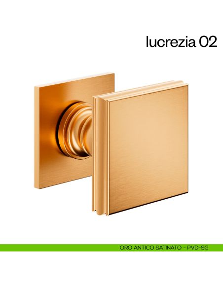 Pomello per porta Lucrezia 02 girevole dnd Handles oro antico satinato