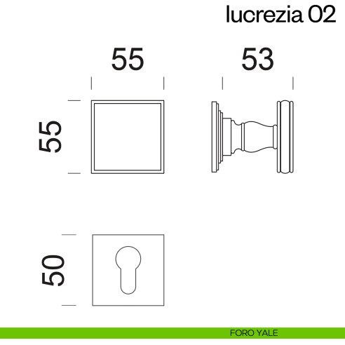 Pomello per porta Lucrezia 02 girevole dnd Handles foro yale