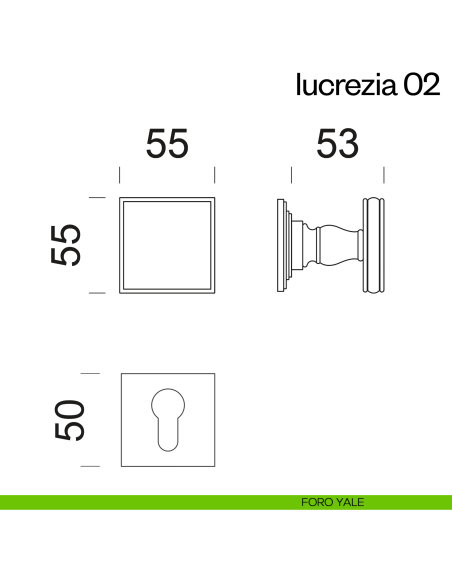 Pomello per porta Lucrezia 02 girevole dnd Handles foro yale