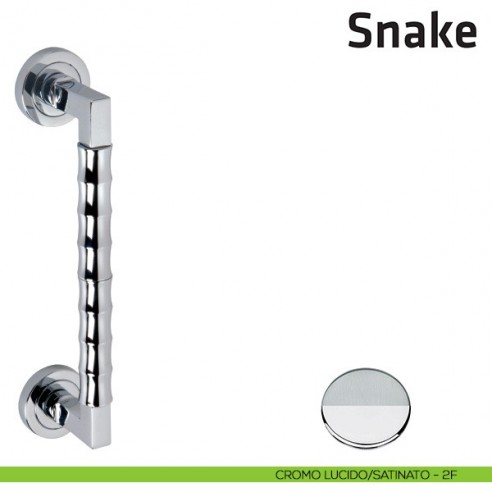 Maniglione per porta Snake Comit accoppiato 215 mm cromo lucido-satinato verniciato