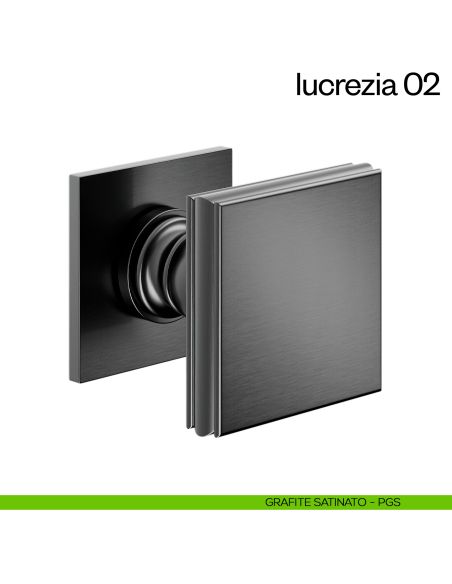 Pomello per porta Lucrezia 02 fisso dnd Handles grafite satinato