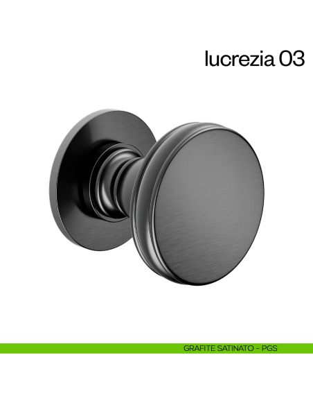 Pomello per porta Lucrezia 03 girevole dnd Handles grafite satinato