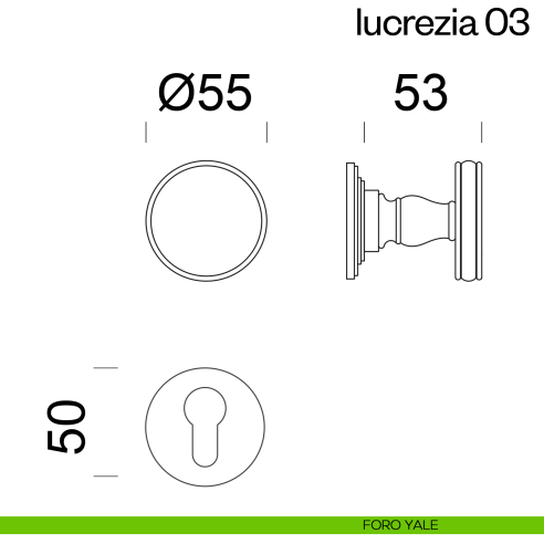 Pomello per porta Lucrezia 03 girevole dnd Handles foro yale