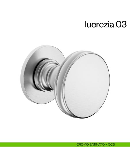 Pomello per porta Lucrezia 03 fisso dnd Handles cromo satinato