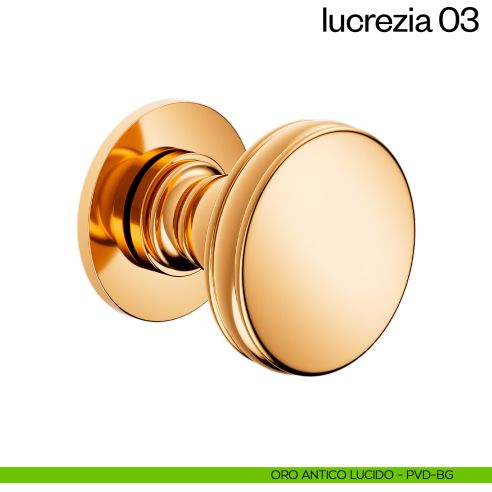 Pomello per porta Lucrezia 03 fisso dnd Handles oro antico lucido