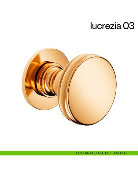 Pomello per porta Lucrezia 03 fisso dnd Handles oro antico lucido