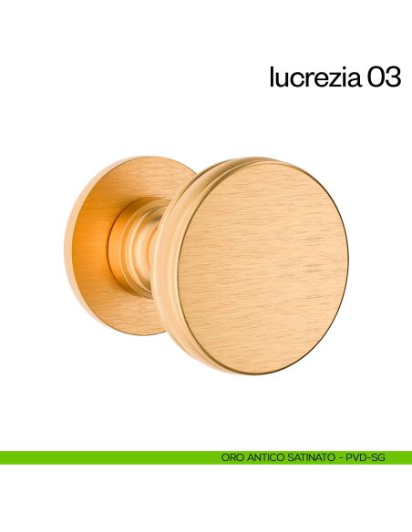 Pomello per porta Lucrezia 03 fisso dnd Handles oro antico satinato